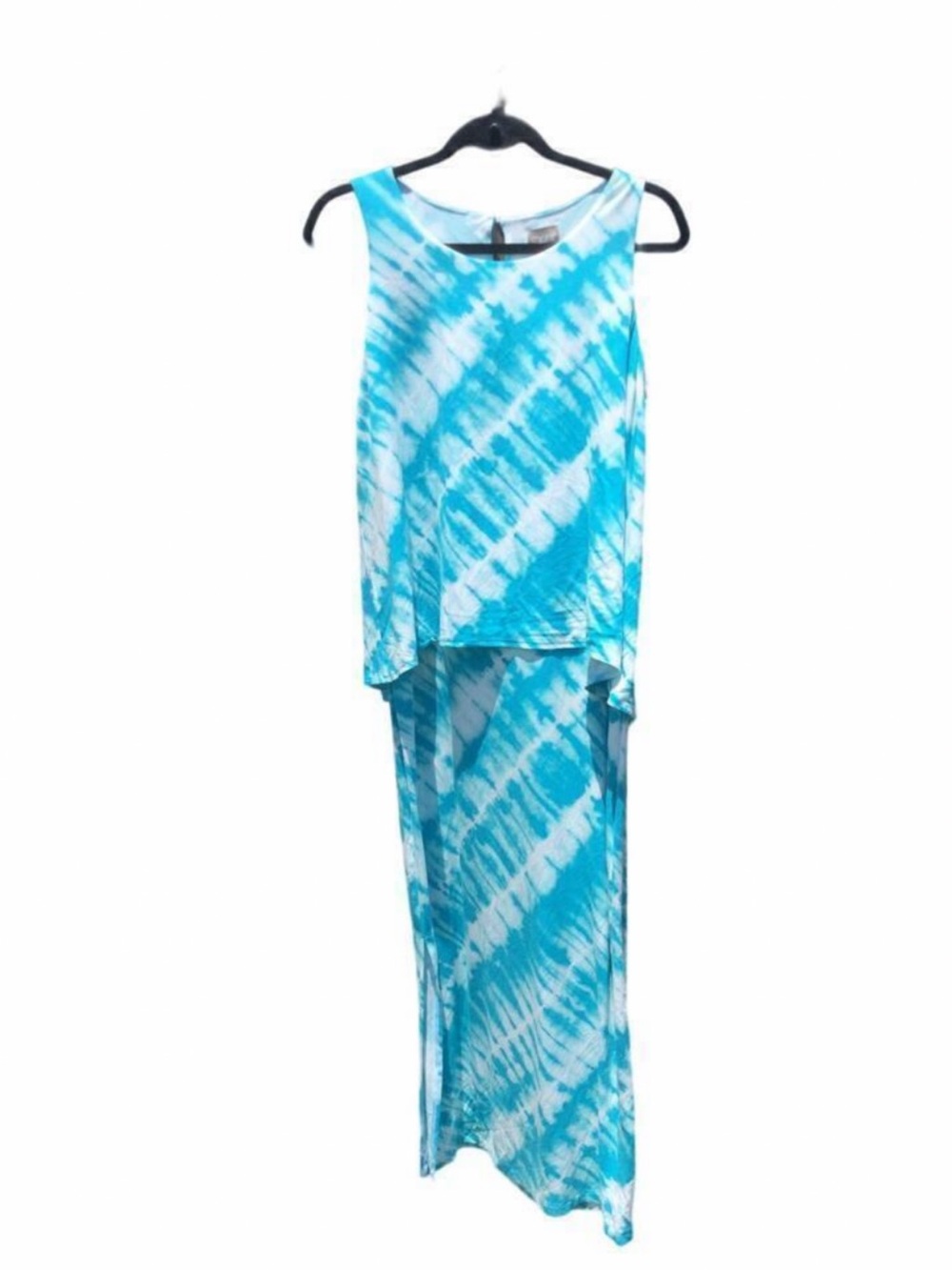 Chico's Blue and White Tie-Dye Maxi Dress